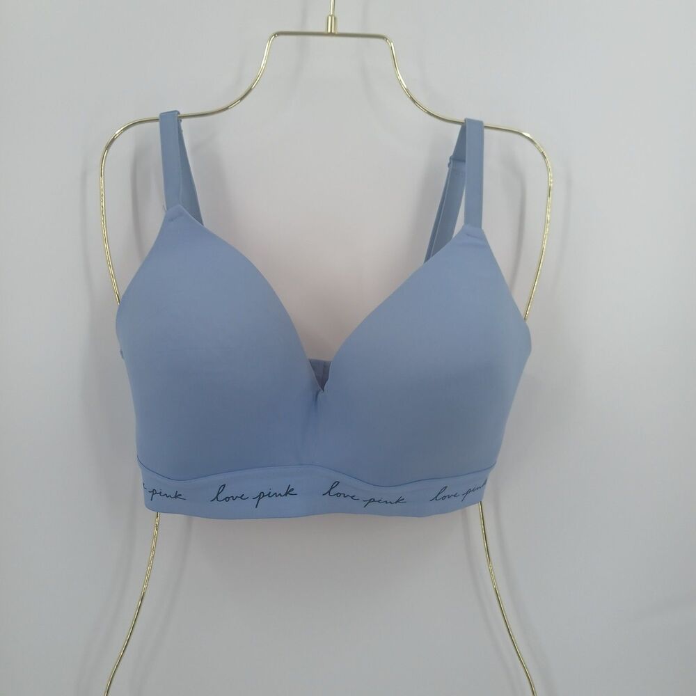 PINK Victoria's Secret Wear Everywhere Wireless Bra Women's 36DD Blue Loungewear